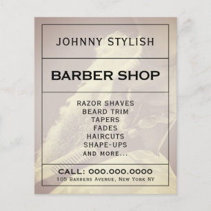 Modern minimalist elegant barbers flyer