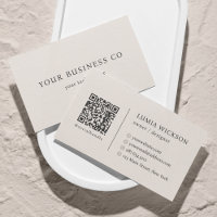 Modern Minimalist Elegant Beige QR Code