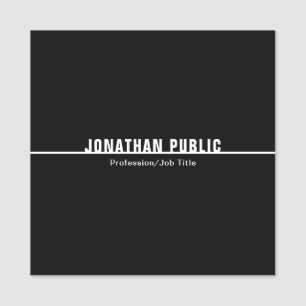 Modern Minimalist Elegant Black White Simple Chic Name Tag