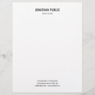 Modern Minimalist Elegant Black White Template Custom Letterhead