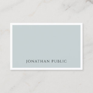 Modern Minimalist Elegant Blue Green Simple Plain Business Card