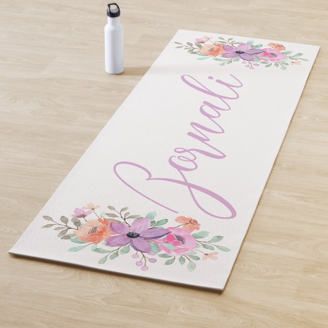  Modern minimalist elegant blush pink and purple Yoga Mat (In Situ)