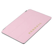Modern Minimalist Elegant Blush Pink Monogrammed iPad Air Cover (Side)