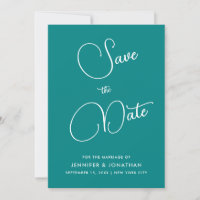 Modern Minimalist Elegant Calligraphy Teal Simple