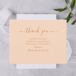 Modern Minimalist Elegant Calligraphy Wedding  Thank You Card
