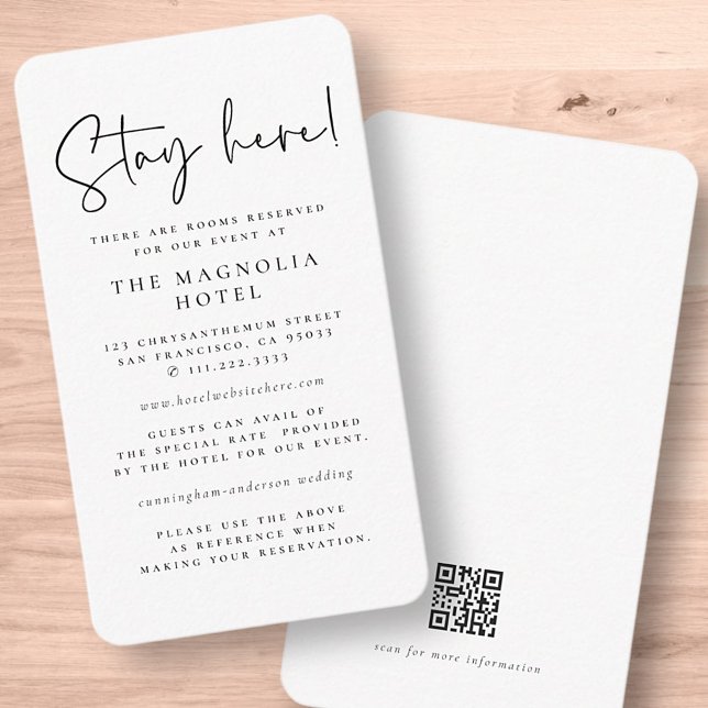 Modern Minimalist Elegant Chic Accommodation Enclosure Card (Creator Uploaded)