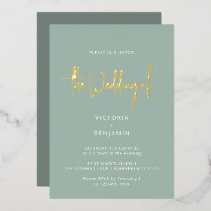 Modern Minimalist Elegant Chic Dusty Blue Wedding