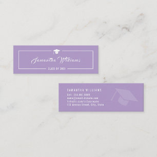 Modern Minimalist Elegant Chic Lavender Graduation Calling Card