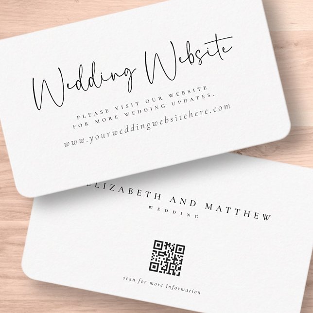 Modern Minimalist Elegant Chic Wedding Website Enclosure Card (Creator Uploaded)