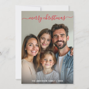 Modern Minimalist Elegant Christmas Custom Photo Holiday Card