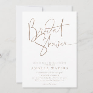 Modern Minimalist Elegant Classic Bridal Shower Invitation