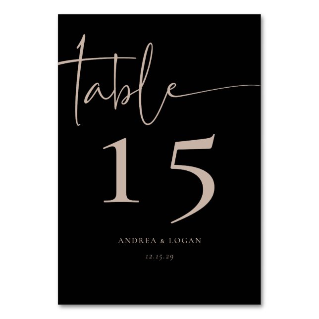 Modern Minimalist Elegant Classic  Table Number (Front)