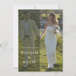 Modern Minimalist Elegant Clean Photo Wedding  Invitation