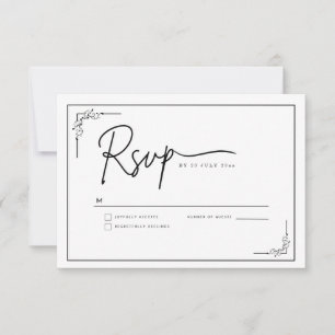 Modern Minimalist Elegant Clean RSVP Card