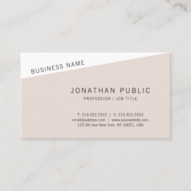 Modern Minimalist Elegant Design Template Business Card (Front)