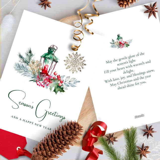 Modern Minimalist Elegant Foliage Merry Christmas Holiday Card (Creator Uploaded)