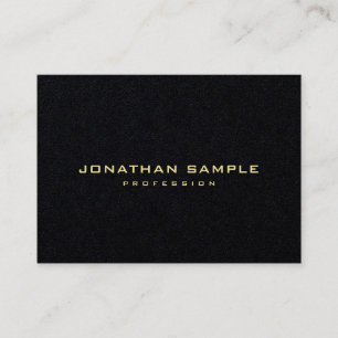 Modern Minimalist Elegant Gold Text Premium Black Business Card