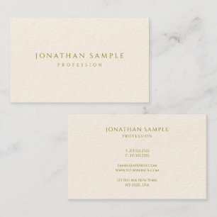 Modern Minimalist Elegant Gold Text Template Chic Business Card