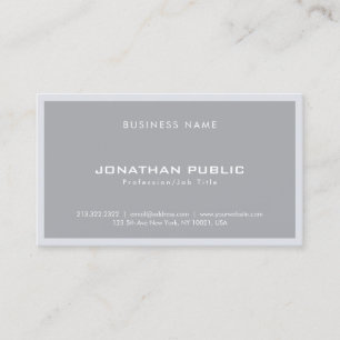 Modern Minimalist Elegant Grey Plain Simple Cool Business Card