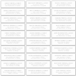Modern Minimalist Elegant Guest Names Address