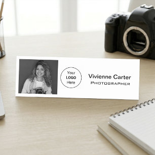 Modern Minimalist Elegant Logo Photo Photographer Name Tag