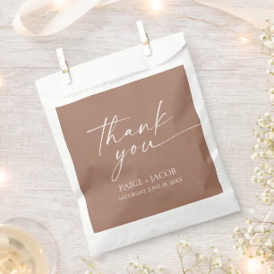 Modern Minimalist Elegant Mocha Mousse Wedding Favour Bag