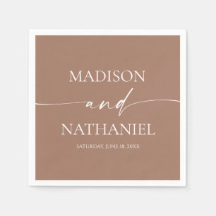 Modern Minimalist Elegant Mocha Mousse Wedding Napkin