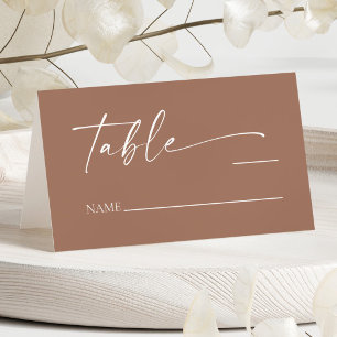 Modern Minimalist Elegant Mocha Mousse Wedding Place Card