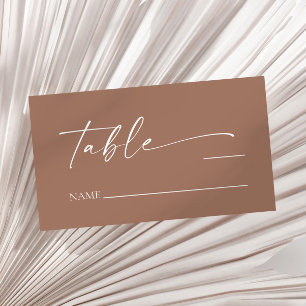 Modern Minimalist Elegant Mocha Mousse Wedding Place Card