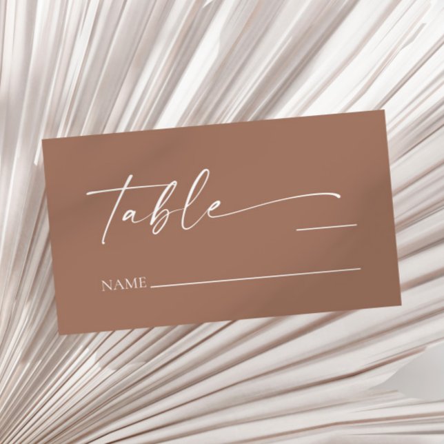 Modern Minimalist Elegant Mocha Mousse Wedding Place Card (Creator Uploaded)