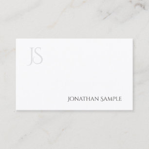 Modern Minimalist Elegant Monogram Simple Plain Business Card