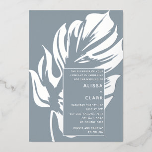Modern Minimalist Elegant Monstera Leaf Wedding Fo