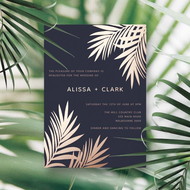 Modern Minimalist Elegant Palm Fronds Wedding (Creator Uploaded)