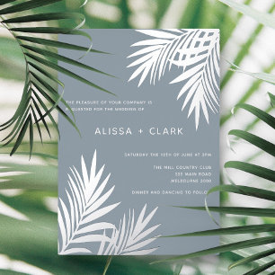 Modern Minimalist Elegant Palm Fronds Wedding Foil