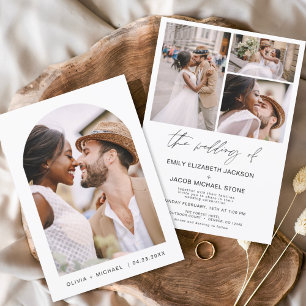 Modern Minimalist Elegant Photo Arch Wedding Invitation