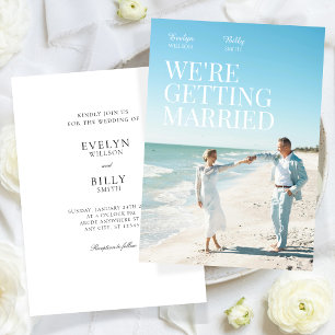 Modern minimalist elegant photo wedding invitation