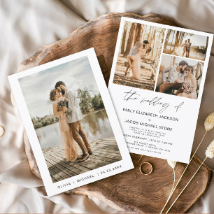 Modern Minimalist Elegant Photo Wedding Invitation