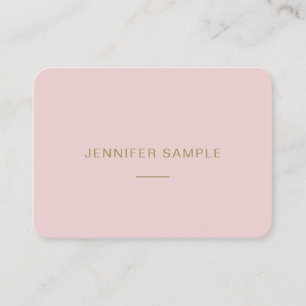 Modern Minimalist Elegant Pink Gold Template Luxe Business Card