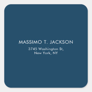 Modern Minimalist Elegant Plain Prussian Blue Square Sticker