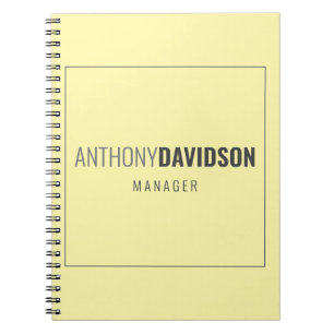 Modern Minimalist Elegant Professional Cream Colou Notebook