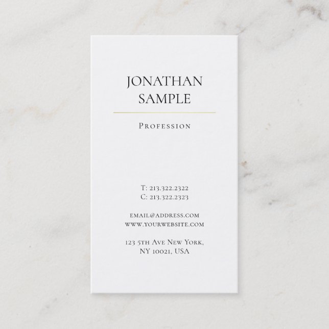 Modern Minimalist Elegant Professional Design Business Card (Front)