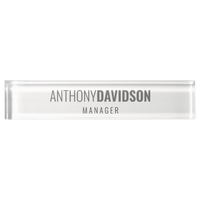 Modern Minimalist Elegant Professional Nameplate (Front)