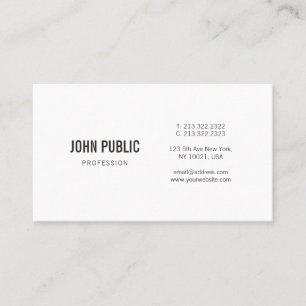 Modern Minimalist Elegant Professional Plain Luxe Business Card