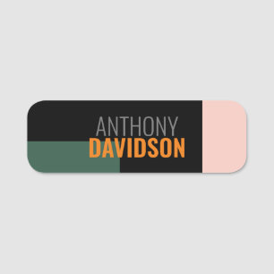 Modern Minimalist Elegant Professional Plain Name Tag