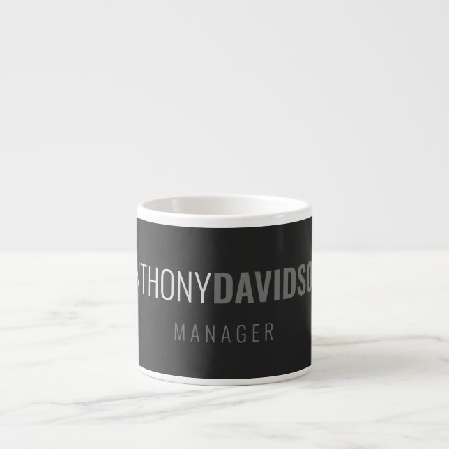 Modern Minimalist Elegant Professional Your Name Espresso Cup (Front)