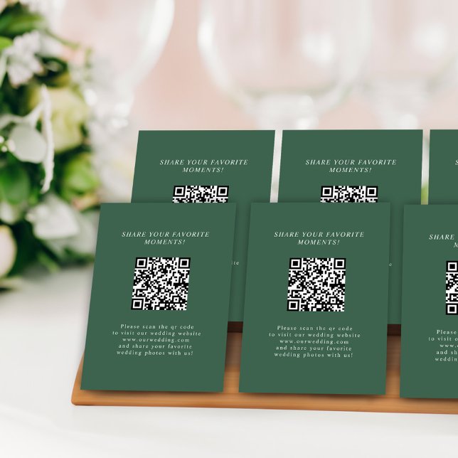 Modern Minimalist Elegant QR Code Wedding Photos Enclosure Card (Modern Minimalist Elegant QR Code Wedding Photos Enclosure Card)