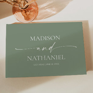 Modern Minimalist Elegant Sage Green Wedding Guest Book