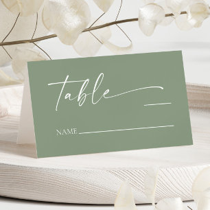 Modern Minimalist Elegant Sage Green Wedding Place Card