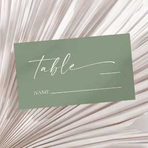 Modern Minimalist Elegant Sage Green Wedding Place Card