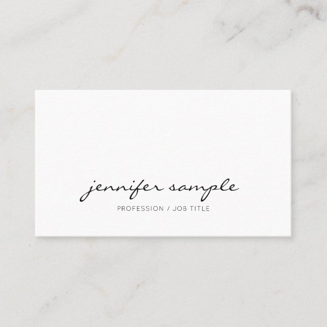 Modern Minimalist Elegant Simple Cursive Script Business Card (Front)